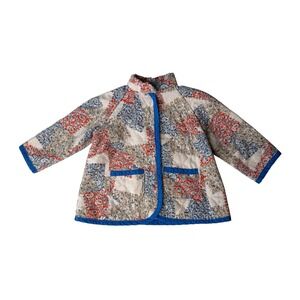 Kids Patchwork Jacket Quilted Paisley Mandarin Collar Boho Handmade 80's 4T